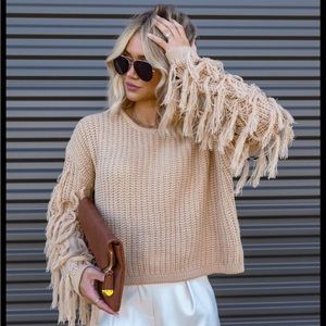 Fringe Knit Fall Sweater
